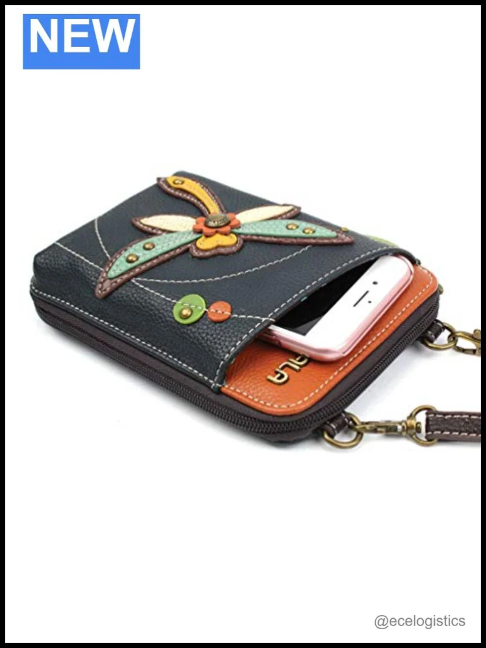 Faux Leather Wallet Crossbody Phone Purse with Adjustable Strap
